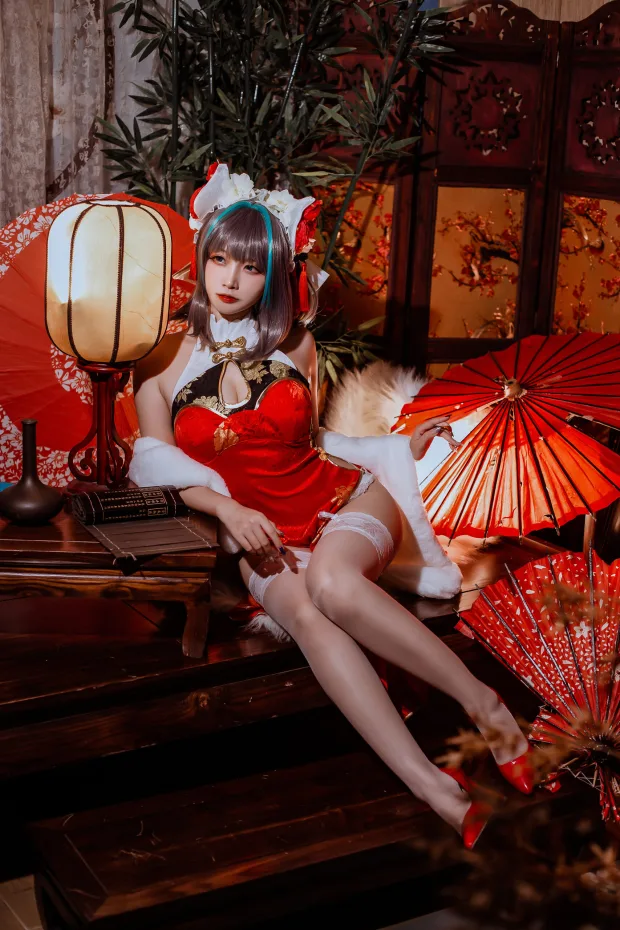 二佐Nisa 碧蓝柴郡旗袍 4