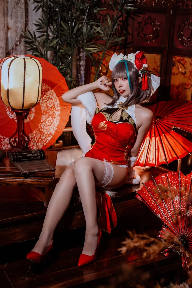 二佐Nisa 碧蓝柴郡旗袍 5
