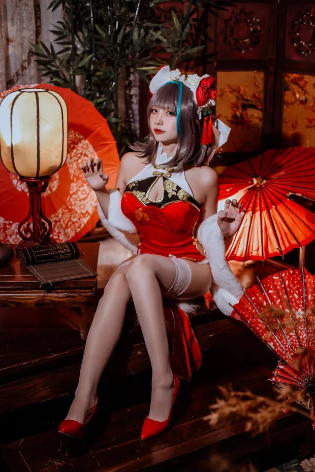 二佐Nisa 碧蓝柴郡旗袍 6