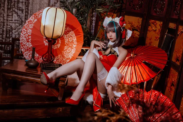 二佐Nisa 碧蓝柴郡旗袍 7