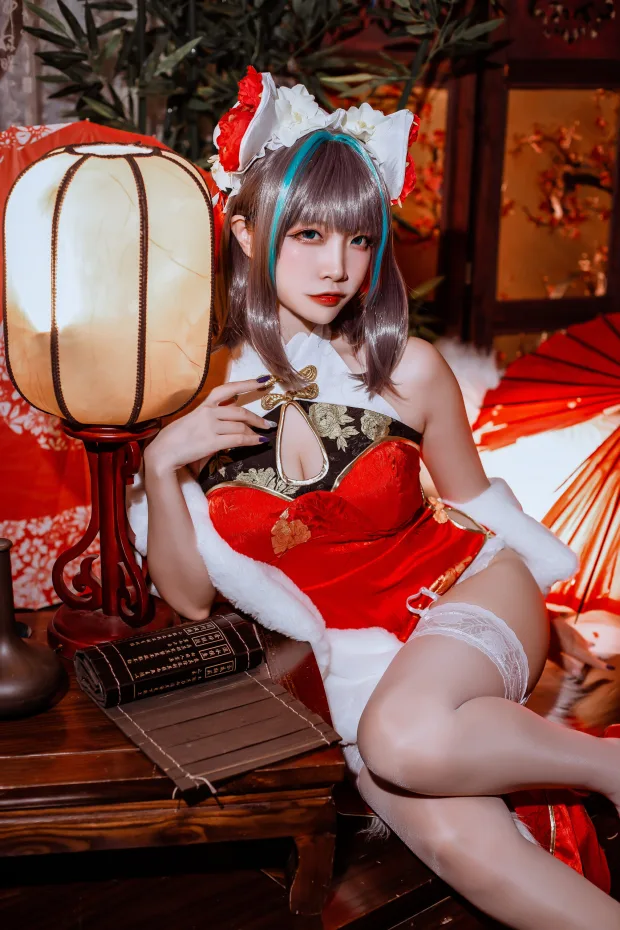 二佐Nisa 碧蓝柴郡旗袍 8