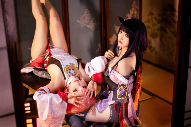伊喵君Nya & 桃景三酪 原神 鸣神双人 1