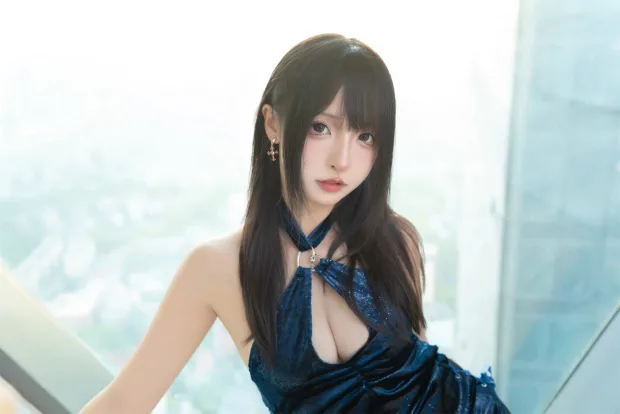 神楽坂真冬 蓝衣旗袍 6