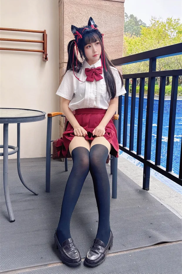 不呆猫 温泉双马尾JK 3