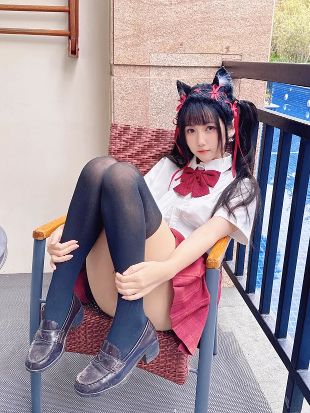 不呆猫 温泉双马尾JK 4