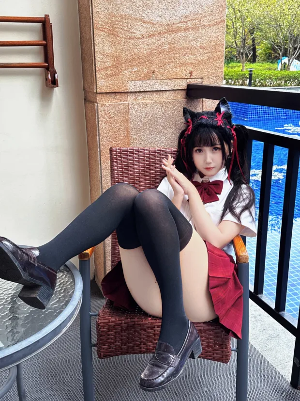 不呆猫 温泉双马尾JK 5