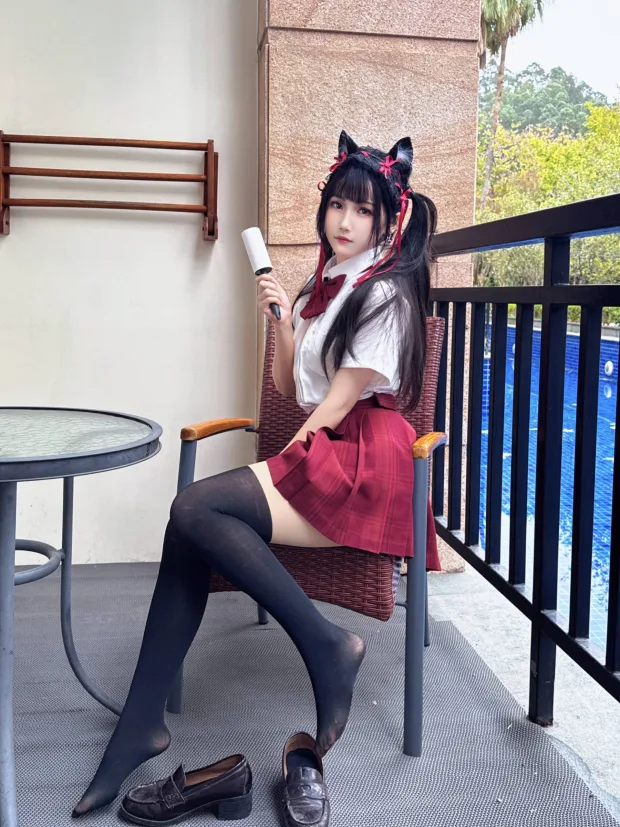 不呆猫 温泉双马尾JK 8